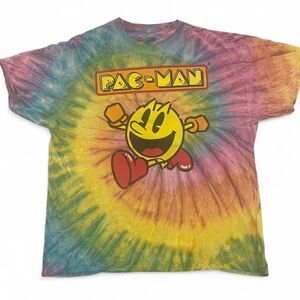 Running PAC-MAN Tie Dye Men's Multi Colored T-shirt Size Large